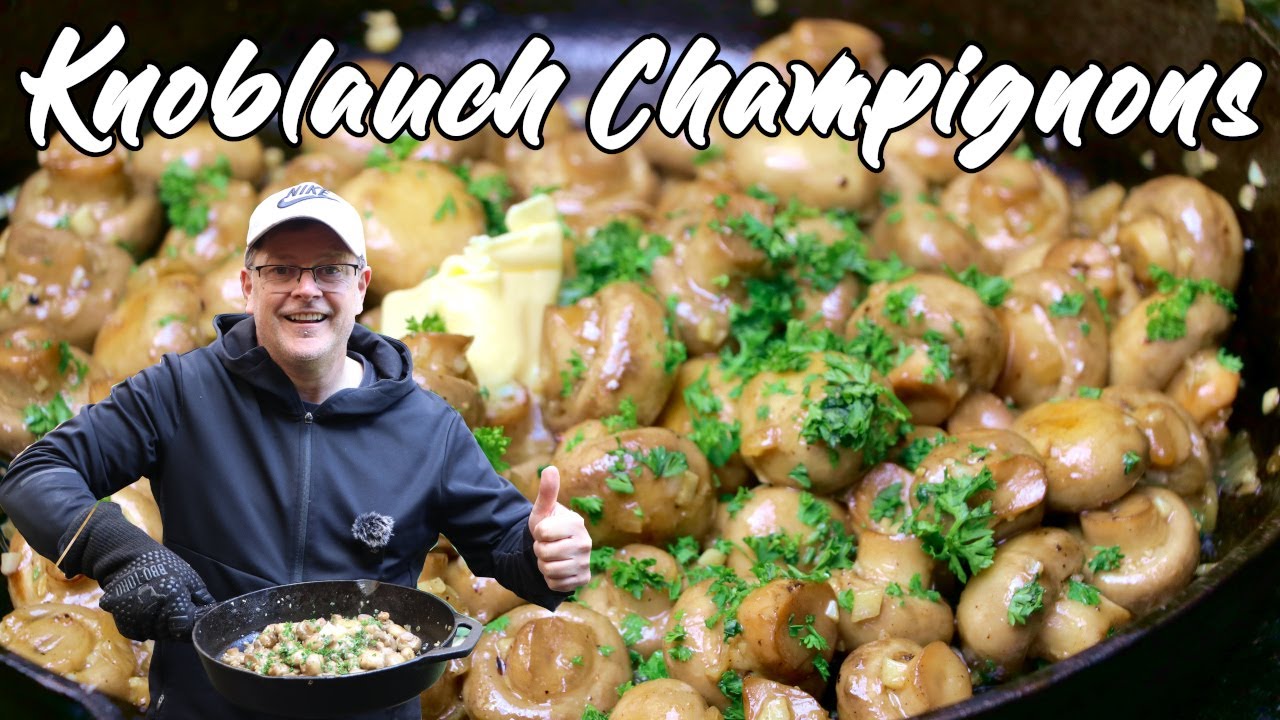 Knoblauch Champignons wie vom Weihnachtsmarkt - Champignonpfanne selber machen