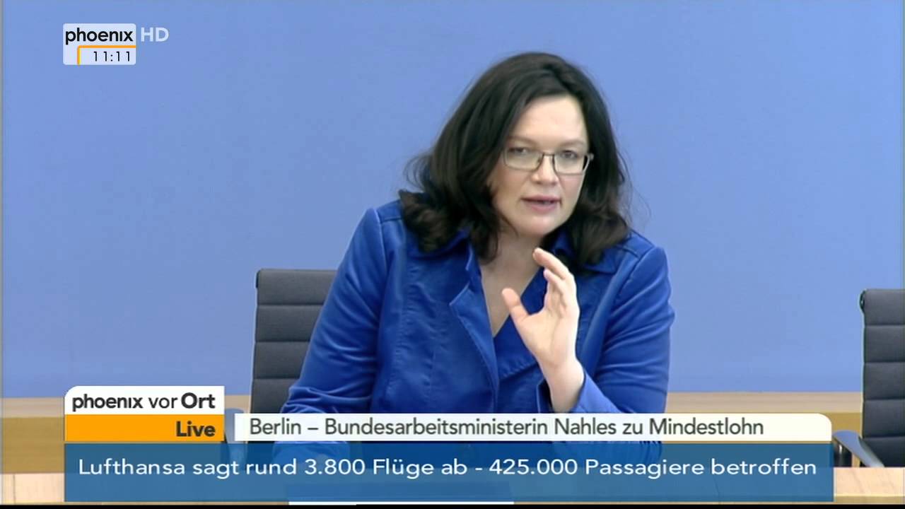 Mindestlohn - Andrea Nahles zum Gesetzentwurf am 02.04.2014