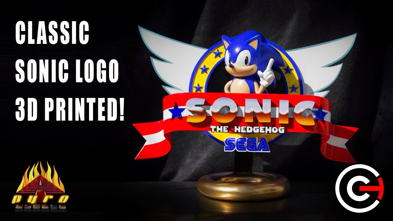 Retro Sonic the Hedgehog Logo Brought to life using 3d printing!  Collaboration with Chaos Core Tech