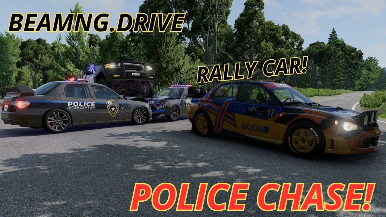 BeamNG.drive - Escaping From The Police In A Rally Car!