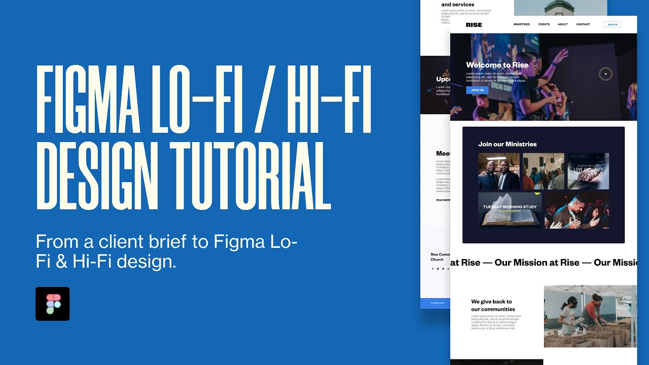 Figma Design Tutorial: Lo-Fi & Hi-Fi (Church Homepage Concept)