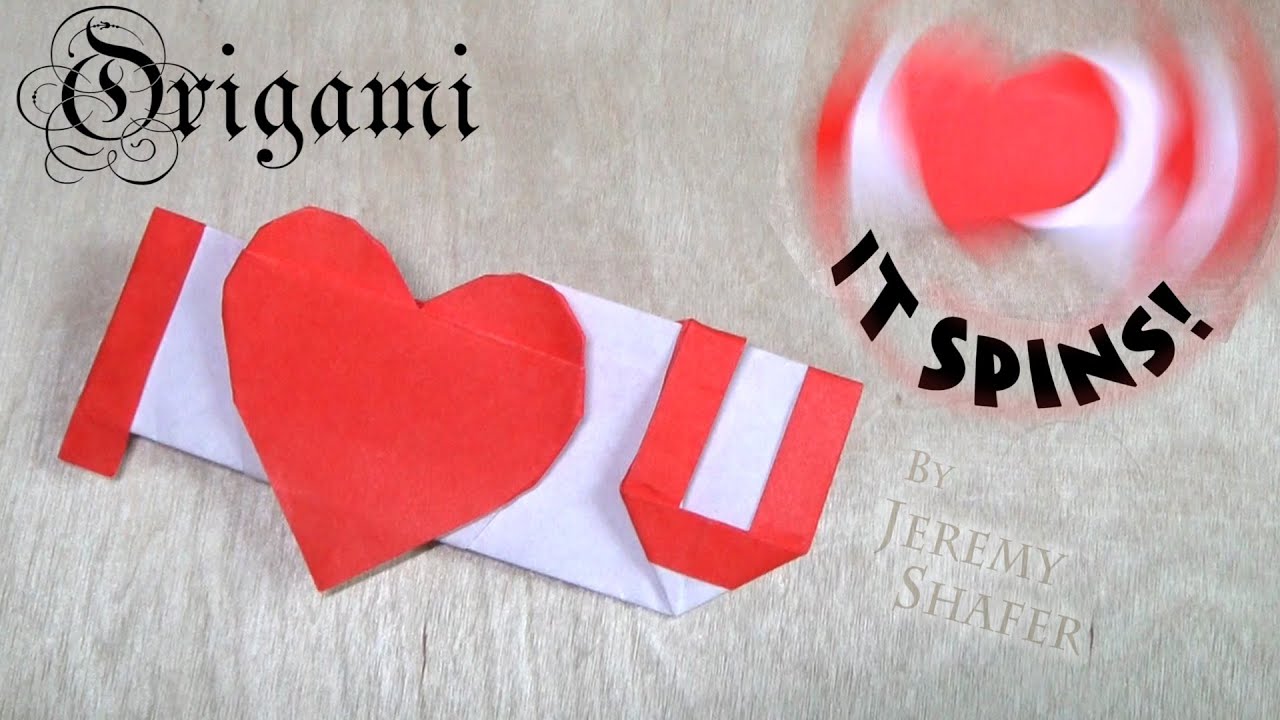 How to Fold Origami __ I 🧡 U __ with Just ONE Square of Paper!😍