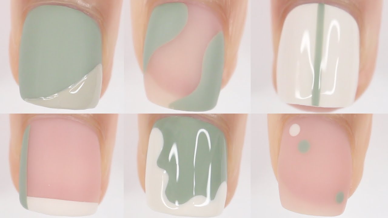QUICK AND EASY SAGE GREEN NAIL IDEAS! | minimal nail art compilation