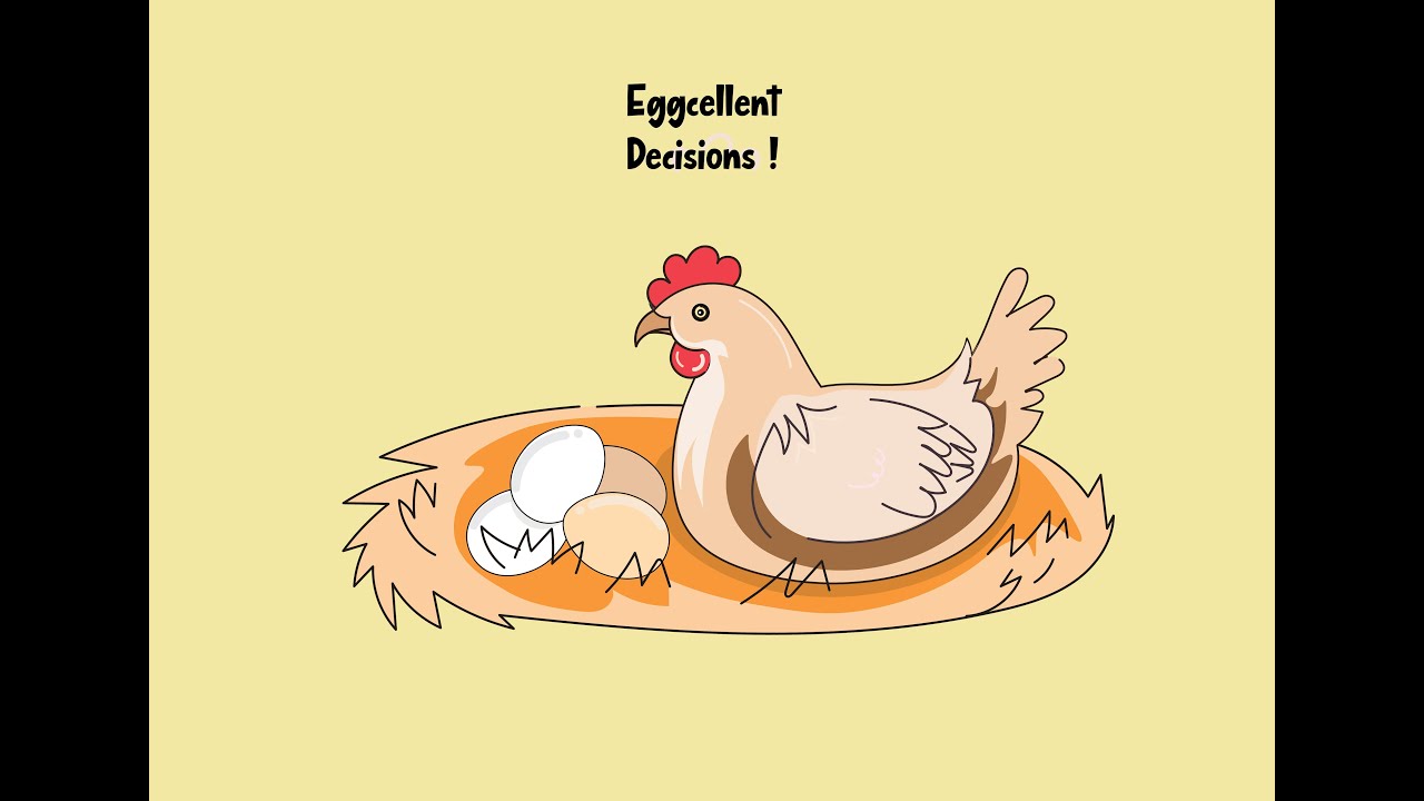Eggcellent Decisions! | Humorous Hen & Eggs Vector Illustration Design  #onlinelearningbox