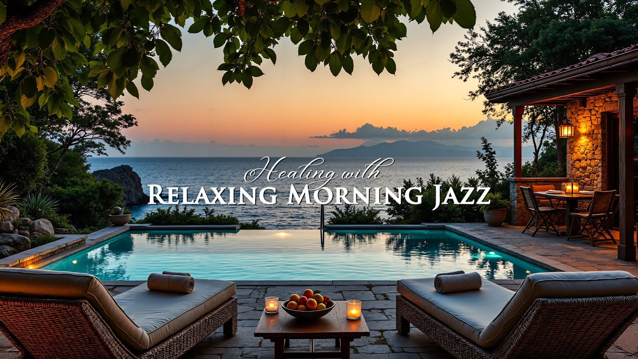 Relaxing Morning Jazz at Lakeside Coffee Porch Ambience | Smooth Jazz Music for Stress Relief