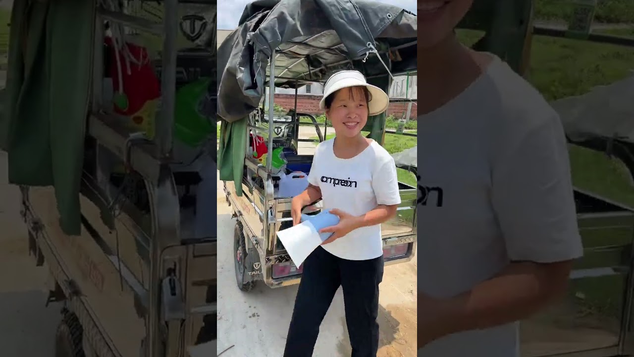 今天跟妹妹拉一些卷粉跟凉草上村里卖看看卖得怎么样？