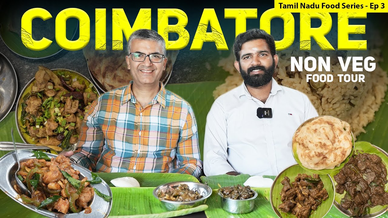 Coimbatore NON VEG FOOD Tour I Kovai BIRYANI + Karandi Omelette + Chicken (Pallipalayam + Bachelors)