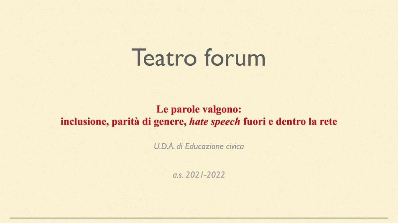 Il teatro forum come esperienza di Educazione civica