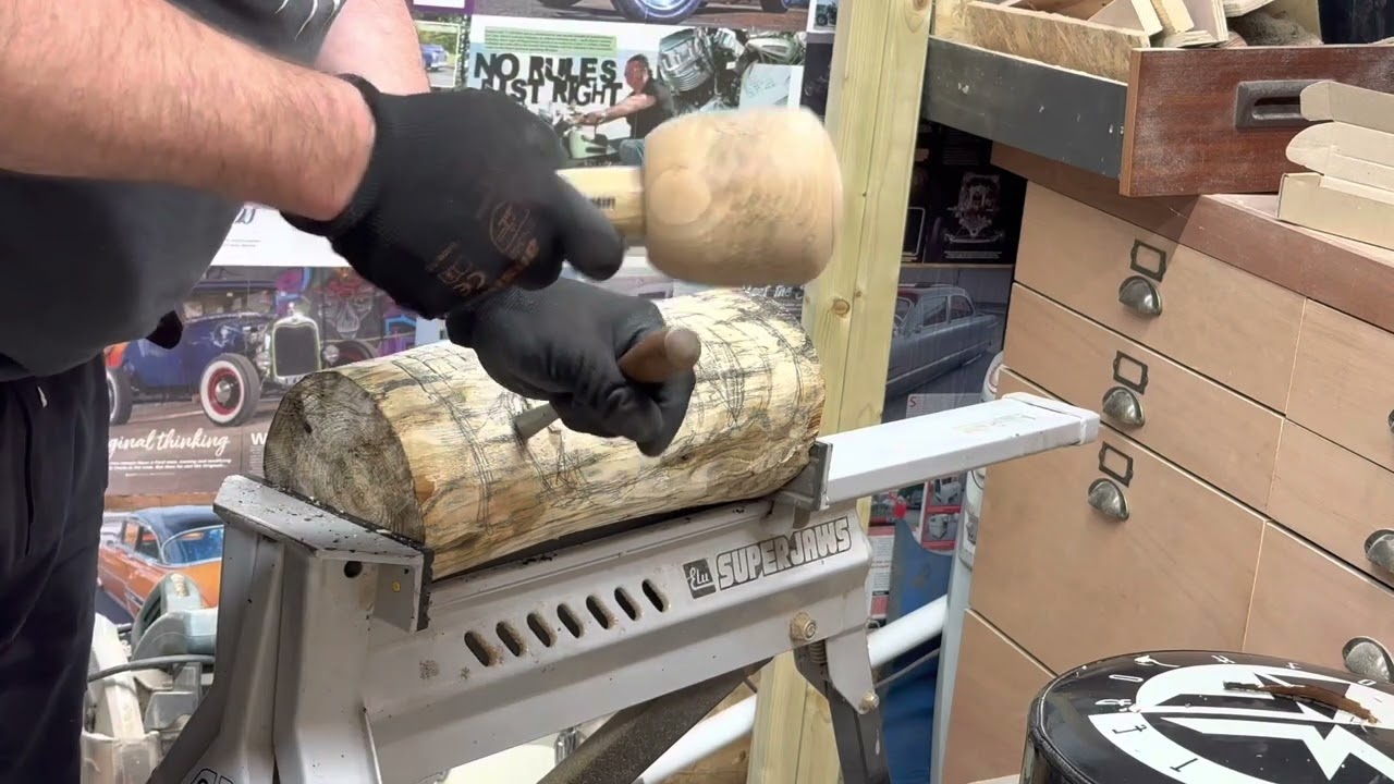 Hand carving a Tiki from Ash @littlewoodenspoonco