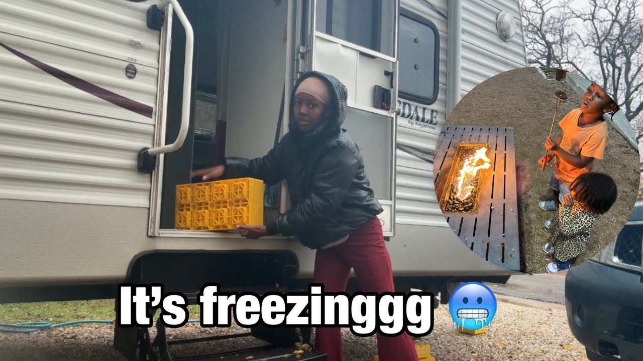 Single mom of 2- Living In RV During The Winter NO HEAT , NO HOT WATER...