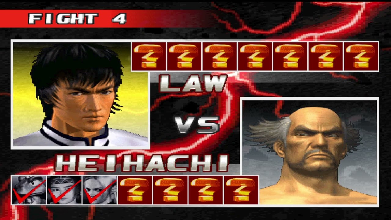 Tekken 3 Team Battle Mode Law 1 vs 8