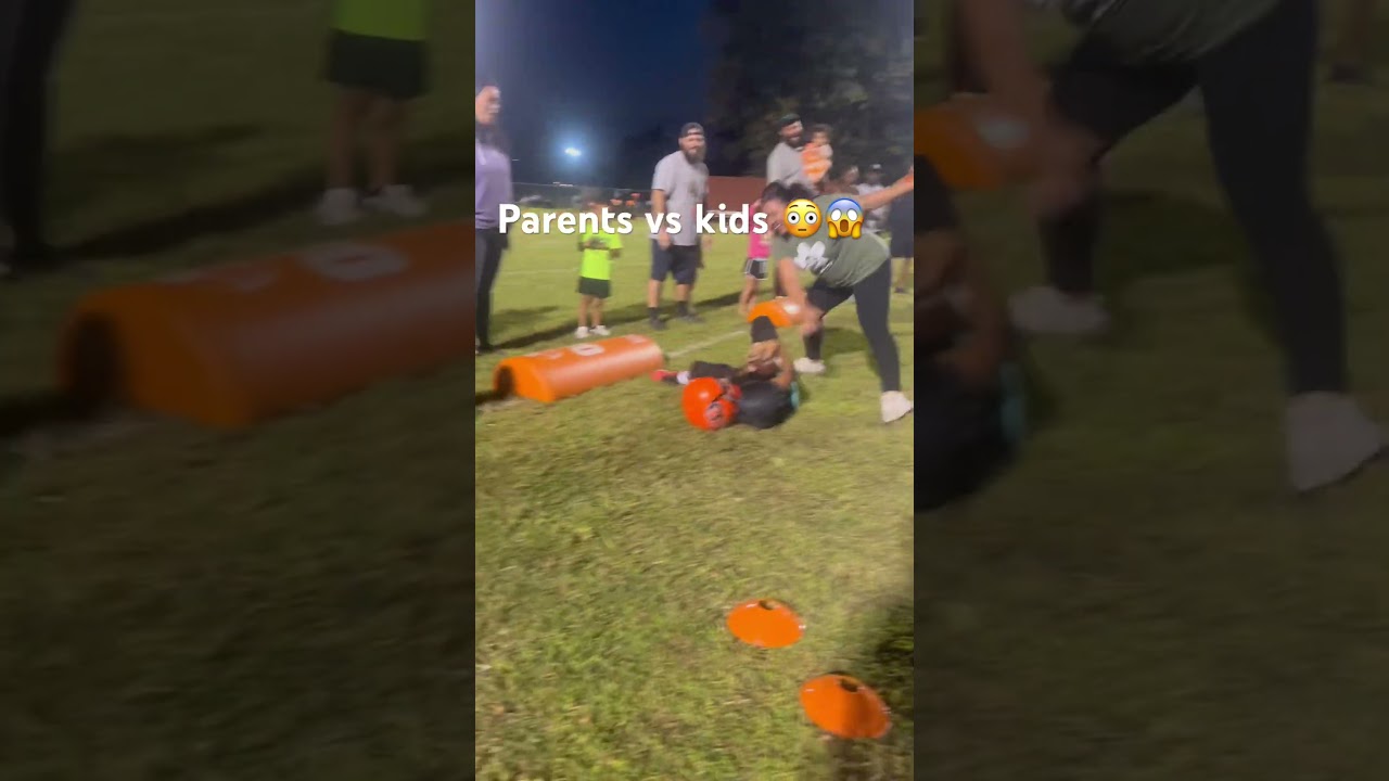 Funny parents vs kids tackle drill #football #parentsvskids #youthfootball #touchdown #practice #fun