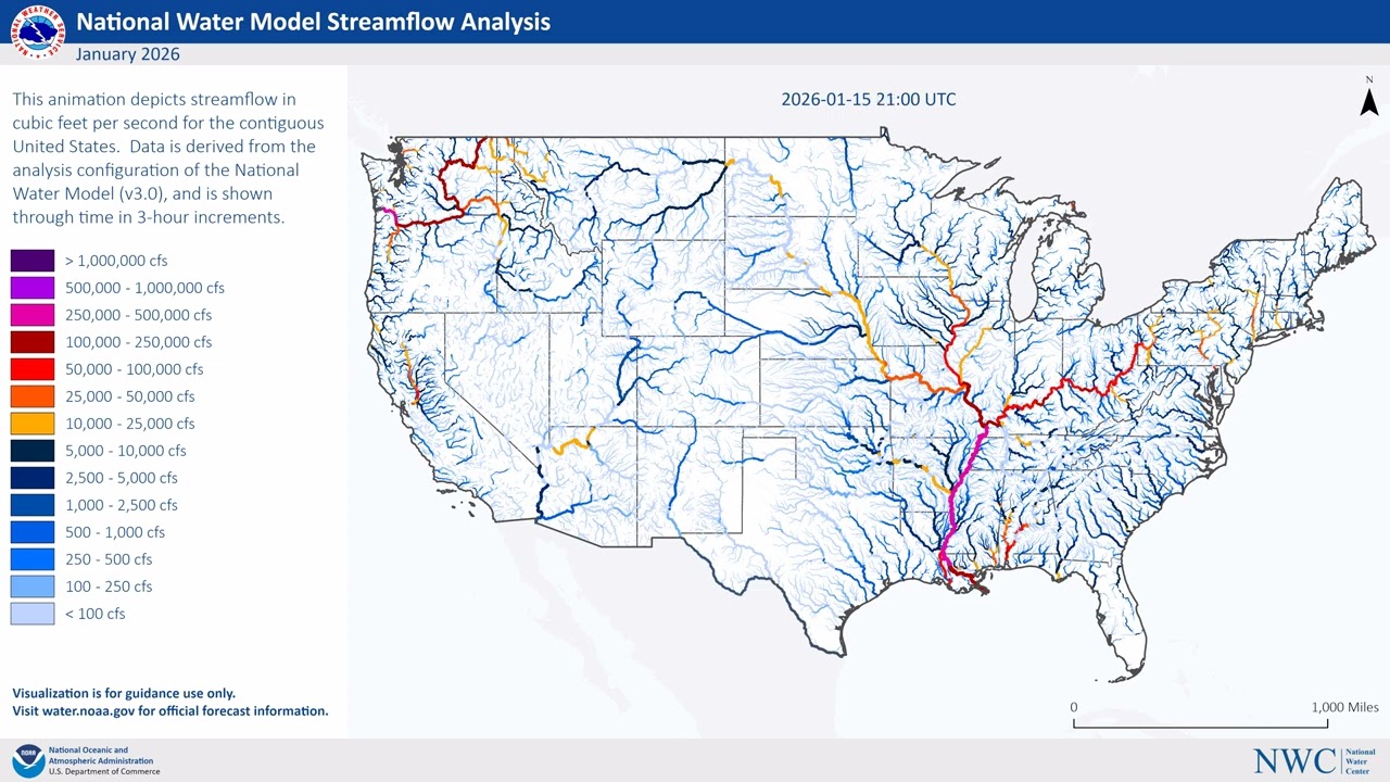 National Water Model Streamflow Analysis - January 2026