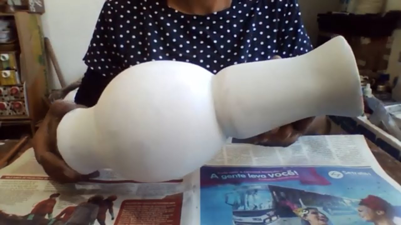 COMO FAZER VASOS DE BEXIGA  PAPIETAGEM E GARRAFA PET  Artesanato e Decoração gastando quase nada DIY
