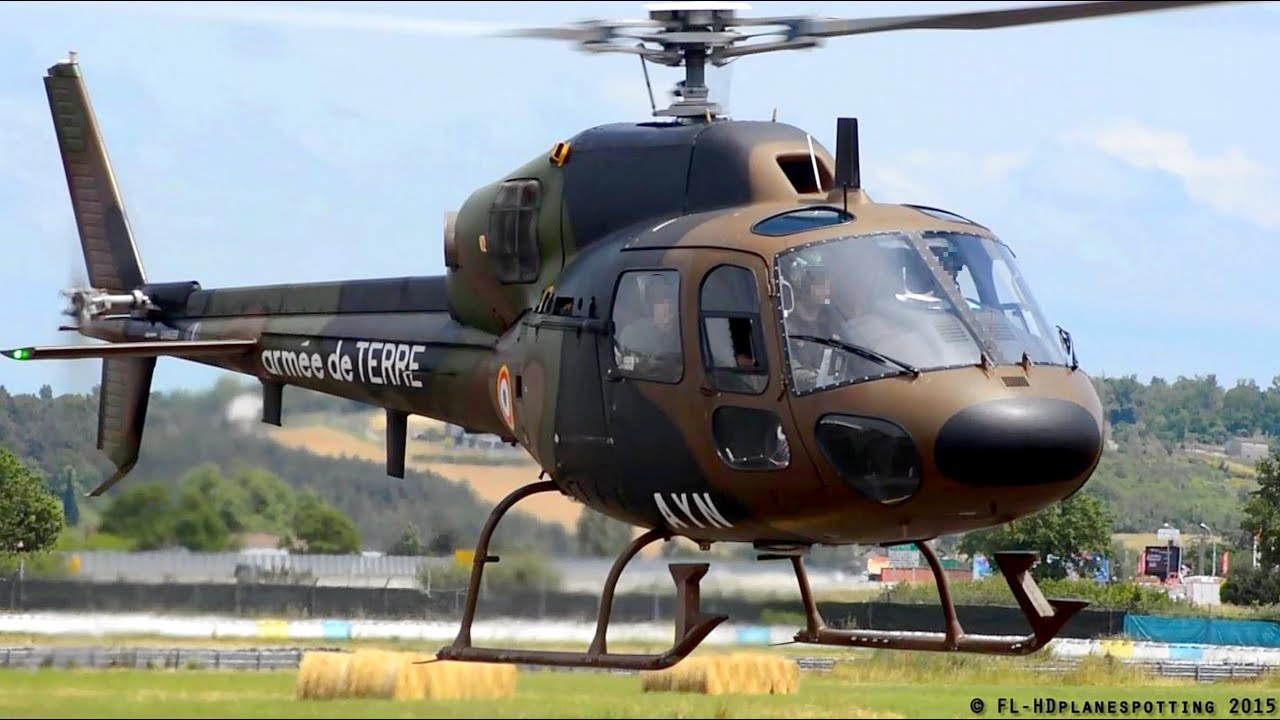France Army Eurocopter AS-555 Fennec F-MAYN takeoff from Albi [LBI/LFCI]