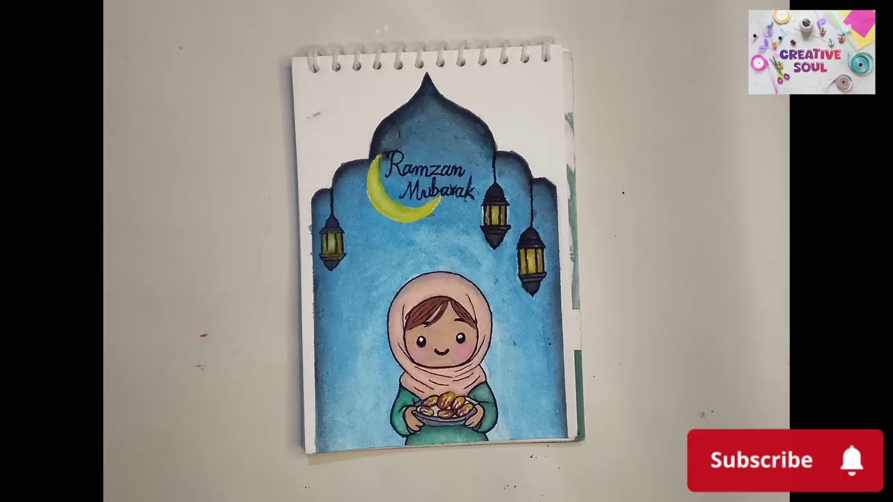 Ramadan Mubarak Watercolor Painting | Islamic art Tutorial | Ramadan Kareem Painting 