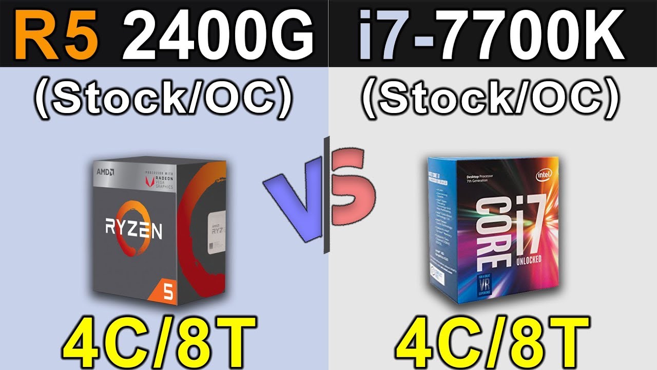 Ryzen 5 2400G Vs. i7-7700K | Stock and Overclock | New Games Benchmarks