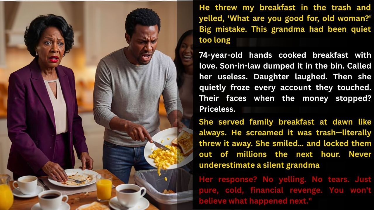 74-Year-Old Grandma's Epic Revenge: Ungrateful Daughter & Son-in-Law Throw Her Breakfast in Trash