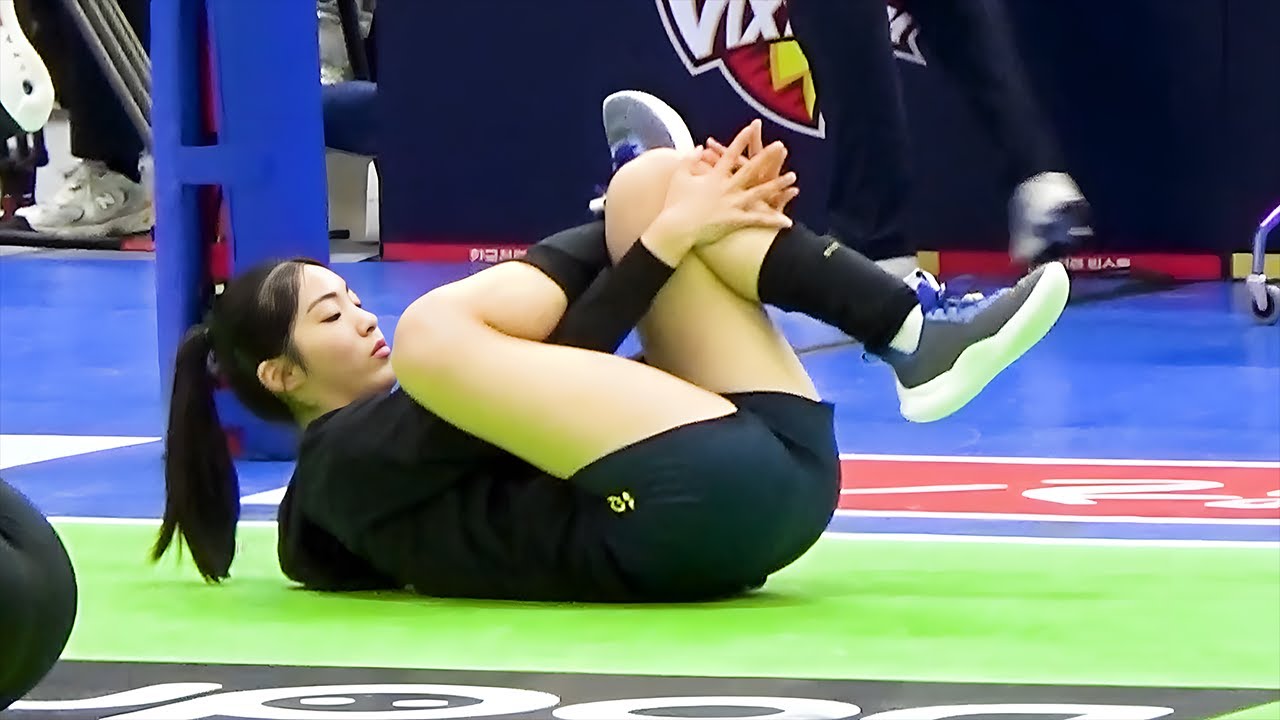 현대건설 미녀 최호선의 하체 찢기! 아름다운 그녀의 몸풀기 