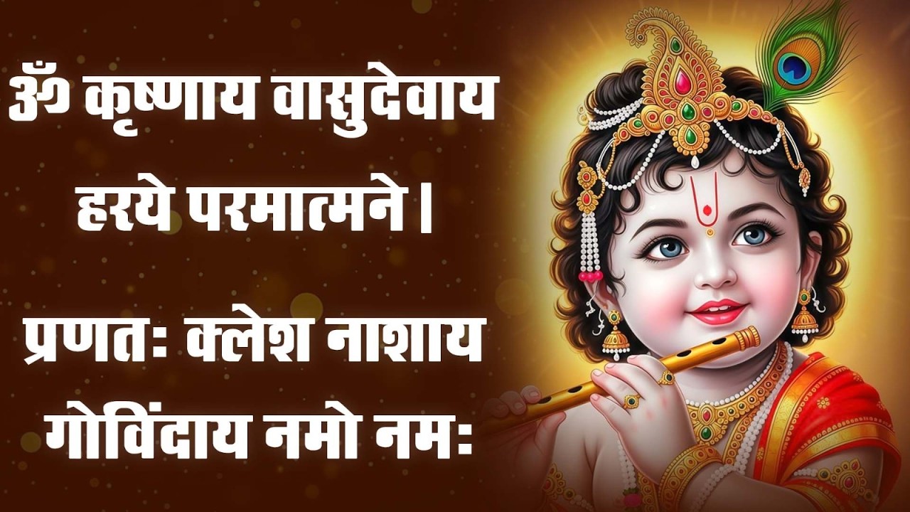 Krishna Mantra - Om Krishnaya Vasudevaya Haraye Paramatmane 108 Times | Bhakti Song | Krishna Bhajan