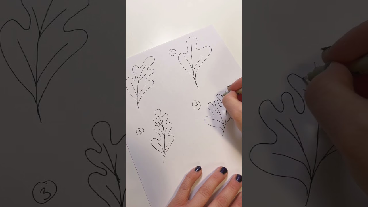 5 leaves for those who struggle with maple leaves #shorts #doodles #art #fallleaves