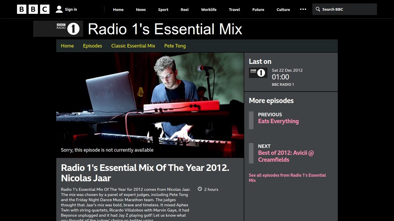 Nicolas Jaar BBC Radio 1's Essential Mix Of The Year 2012.