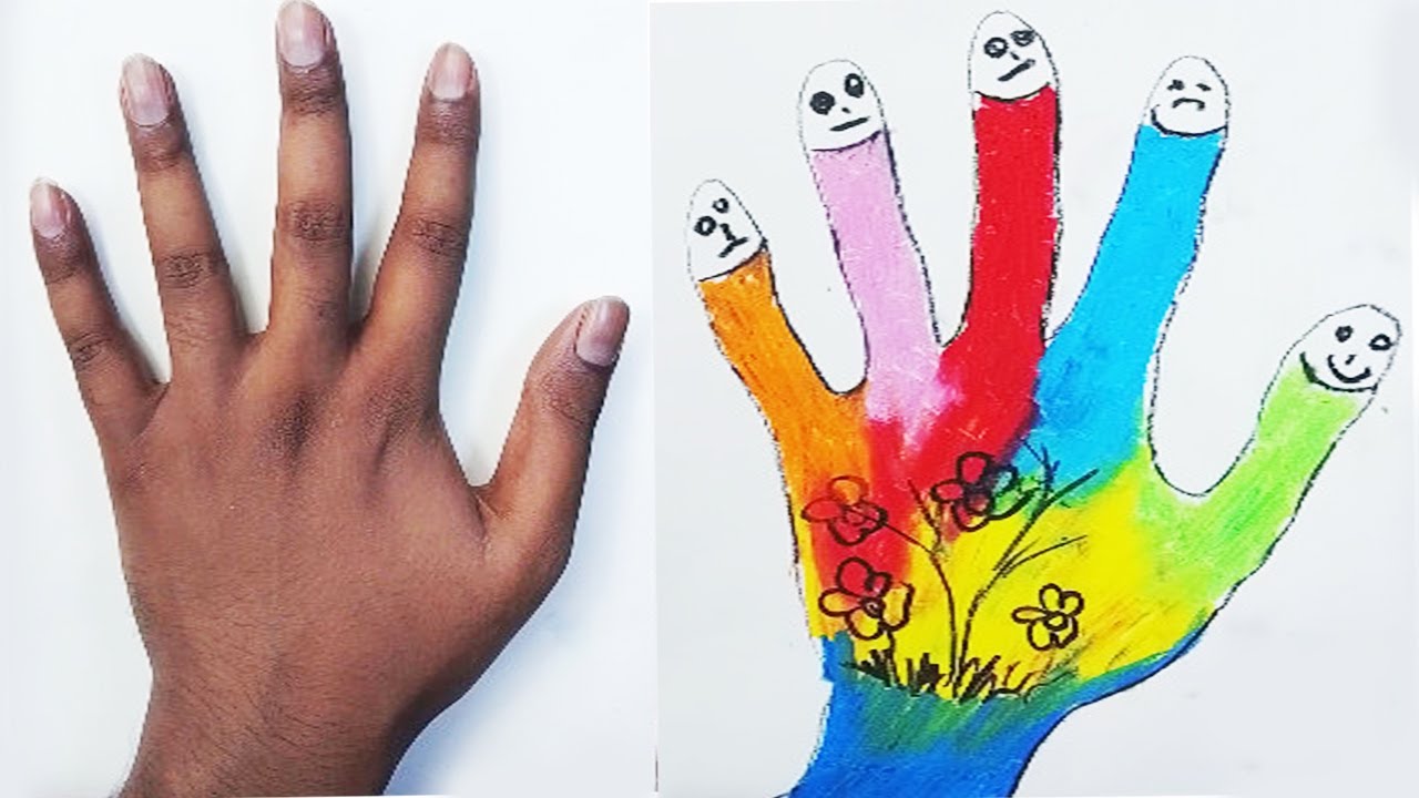Finger Cutest Painting Ideas | Easy Handprint & Thumb Art | Step-by-Step Finger Scenery Drawing