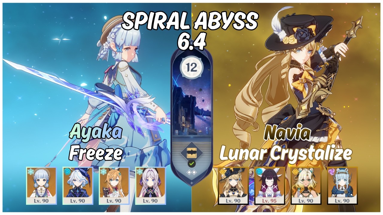 C0 Ayaka Freeze & C0 Navia Lunar Crystalize | Spiral Abyss 6.4 | Genshin Impact