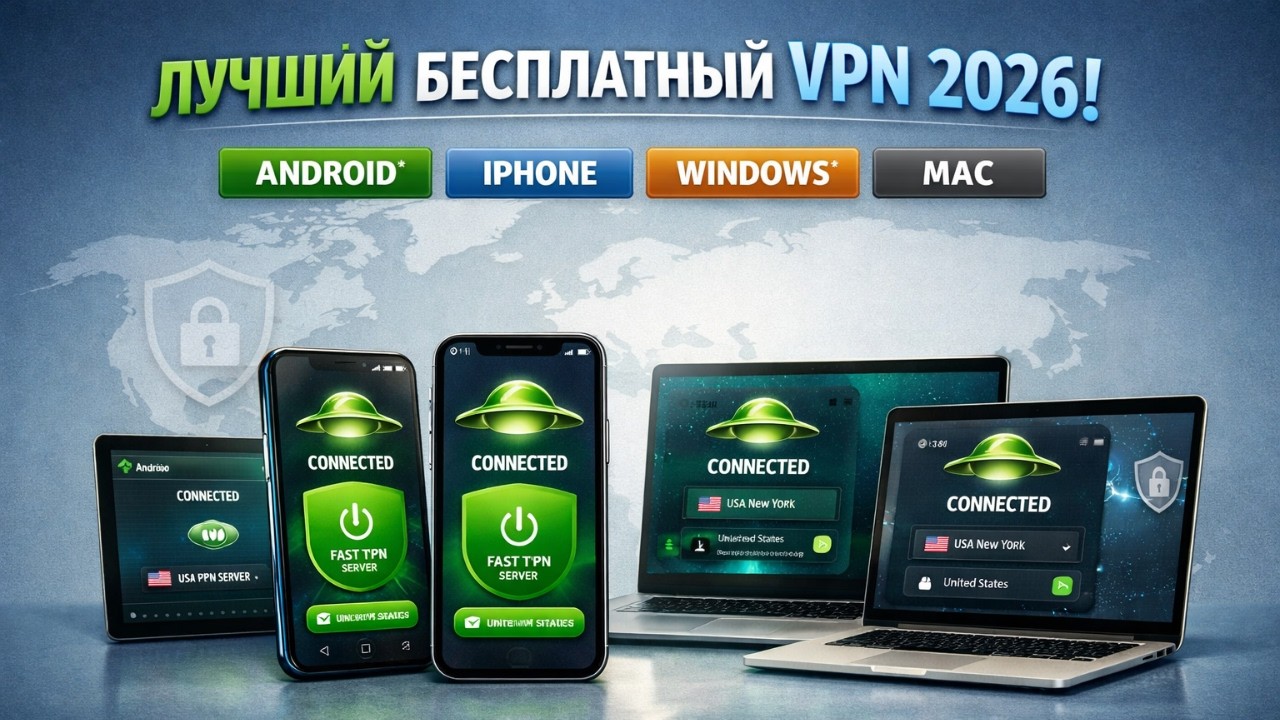 Бесплатный VPN 2026: для Android, iPhone, Windows и Mac &mdash; безлимитно и быстро!