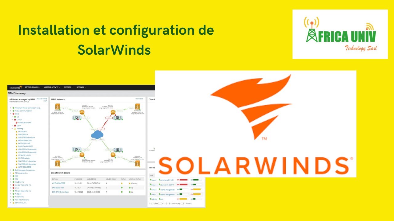 installation et configuration de Solarwinds, By Africa Univ