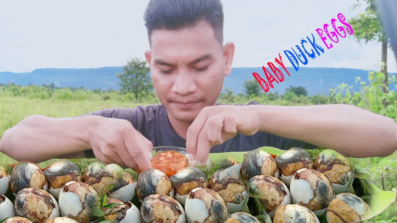 ASMR SROKSRE EAT BABY DUCK EGGS / Cheivet Yummy Fish Sauce | CHEIVET Sroksre
