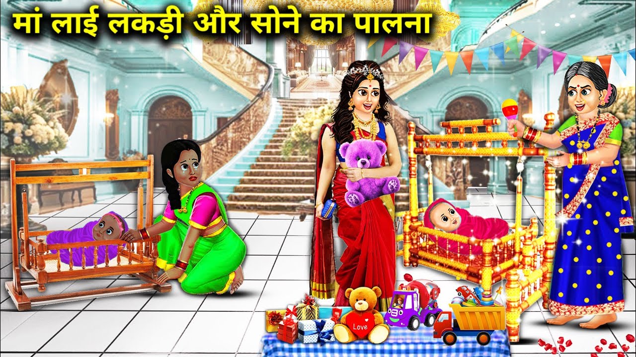 सगी बेटी के बच्चे का सोने - सौतेली बेटी के बच्चे का लकड़ी का पालना || cartoon videos || Sleeping....
