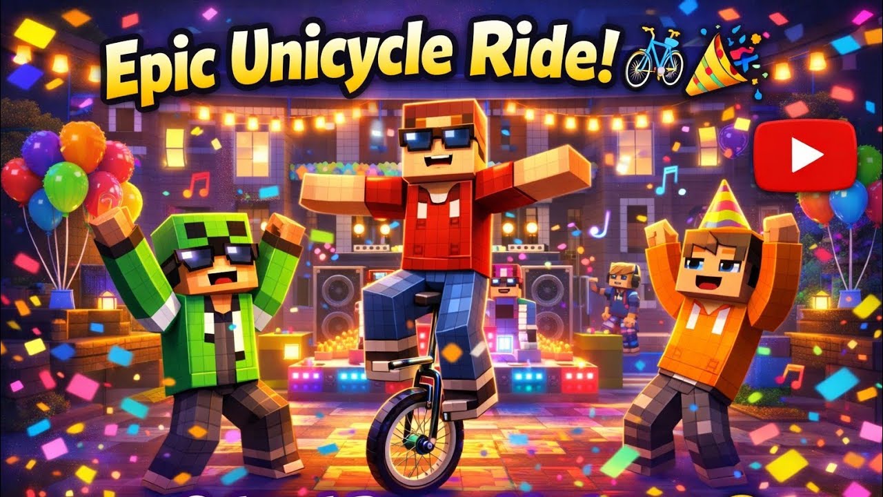 School Party Minecraft 🚲 Epic Unicycle Ride & Crazy Fun! | Trending Gameplay 2026 