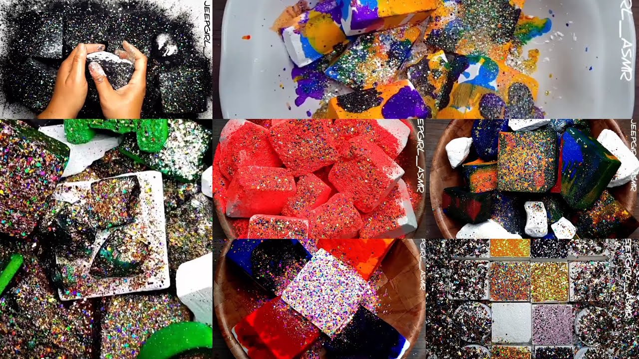 Colourful crunchy gymchalk crushing ASMR by @Jeepgirl_ASMR : for @kurimuri9744 | Edit compilation 💖💕