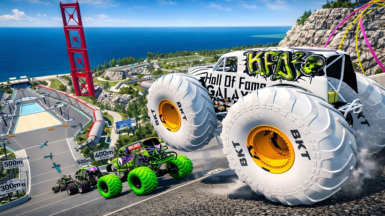Epic High Speed monster trucks jumps stunts & crashes #19 | BMNG LAVA