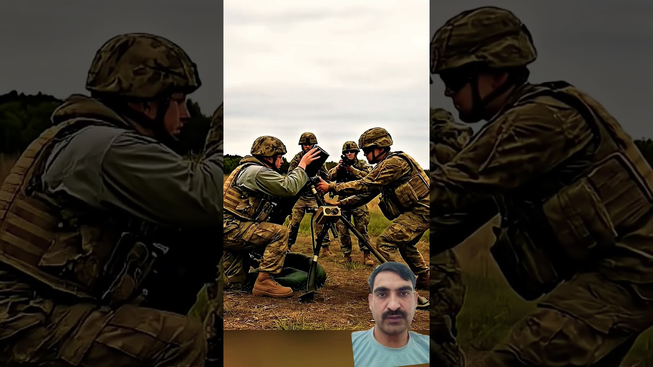 Army soldiers mortar firing training drill 