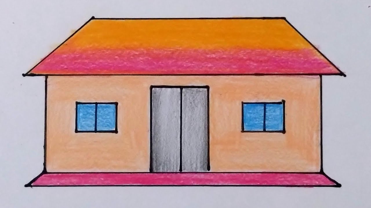 Easy House Drawing for Beginners | How to draw a House very Easy | House drawing 