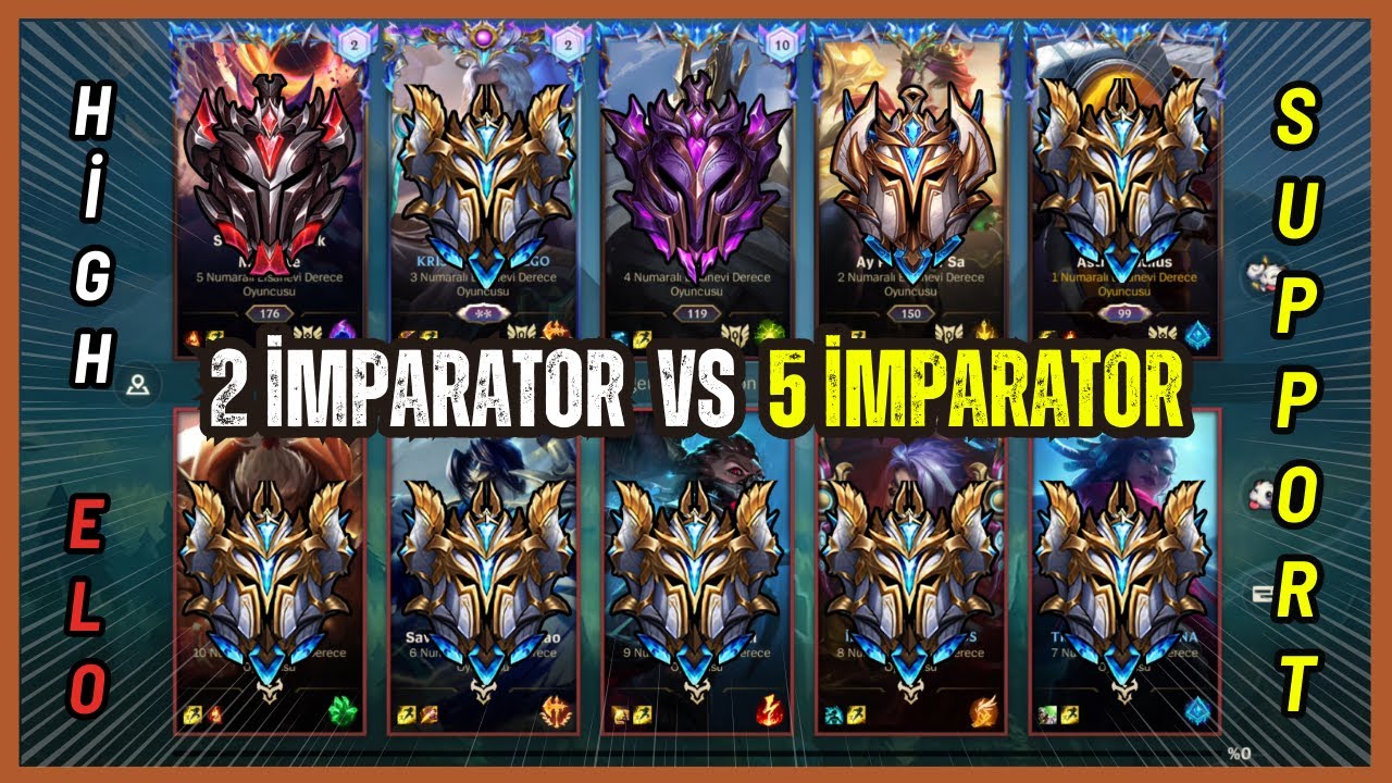 2 İMPARATOR 5 İMPARATORA KARŞI !! EN Y&Uuml;KSEK ELO EN TRYHARD MA&Ccedil; !! - Lol Wild Rift
