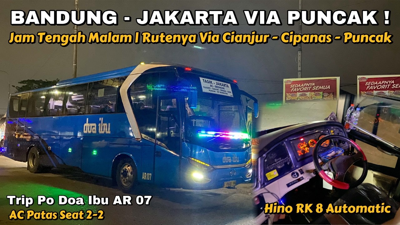 HINO RK MATIC PENAKLUK JALUR PUNCAK CIPANAS DI JAM TENGAH MALAM ‼️🤩 Trip Po Doa Ibu Tasik - Rambutan