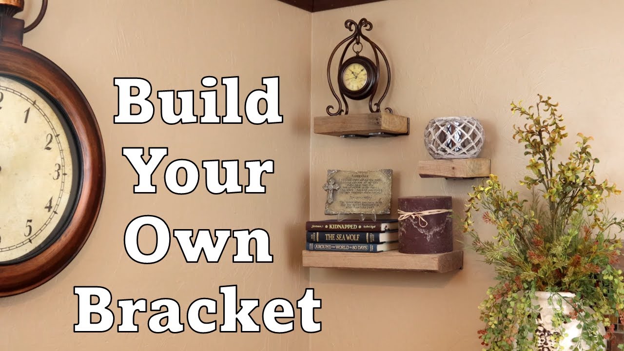 Floating Shelves with Industrial Style Metal Brackets