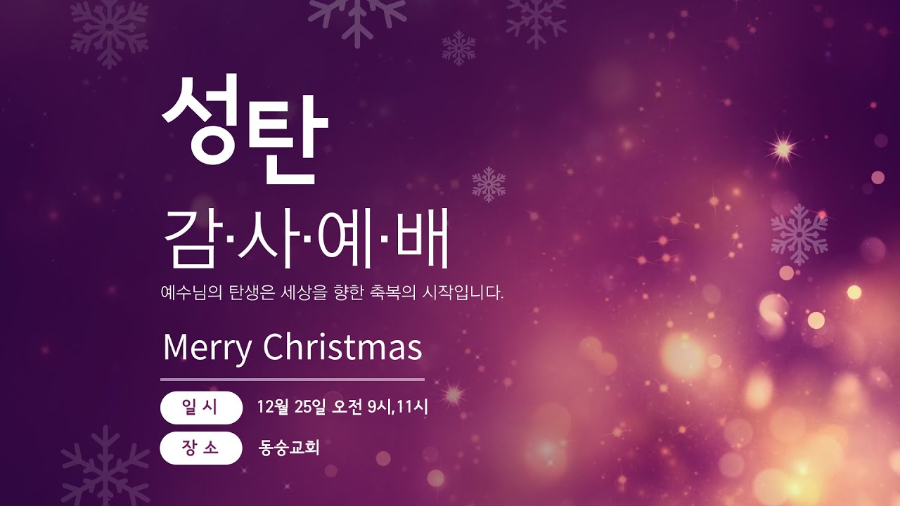 20251225 [1부] : 하늘엔 영광, 땅에 평화 (누가복음 