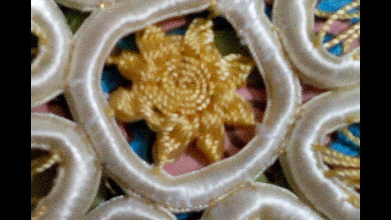 تعليم مفارش اللاسيه  غرزه الورده lace point romanian