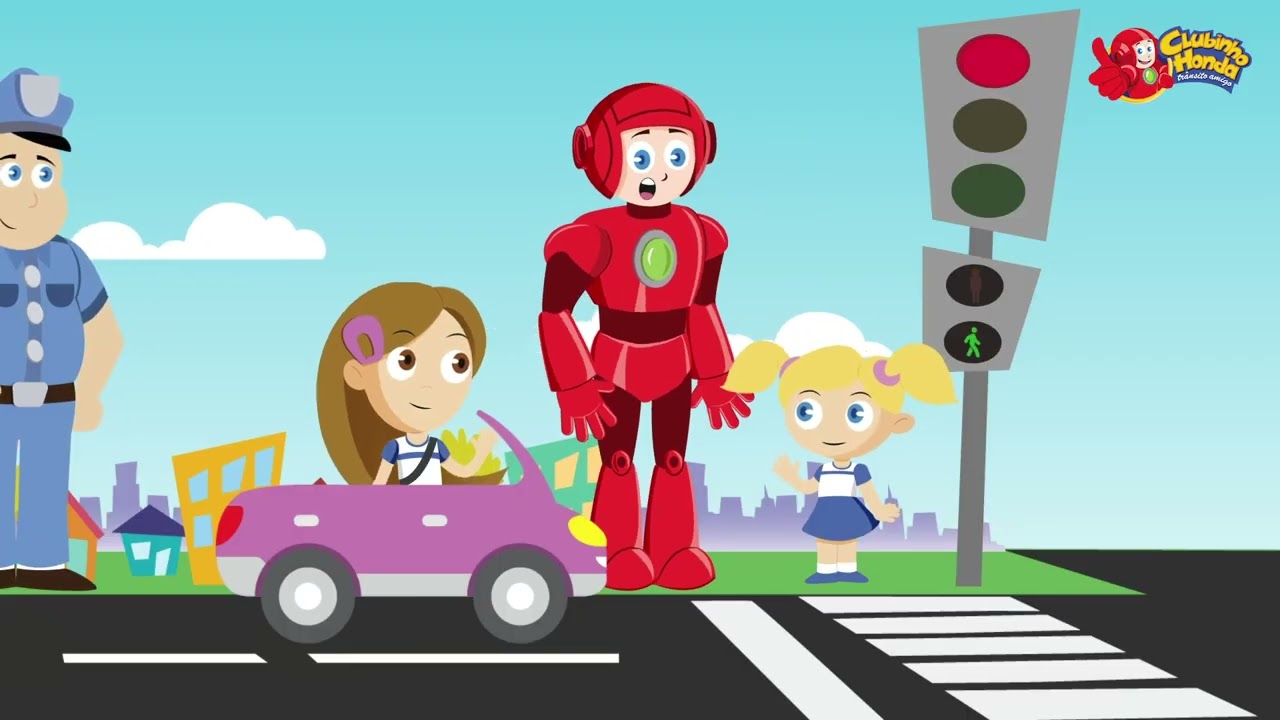 Clubinho Honda: Aventuras no trânsito. Episódio 1- Semáforos e Faixa de Pedestres.