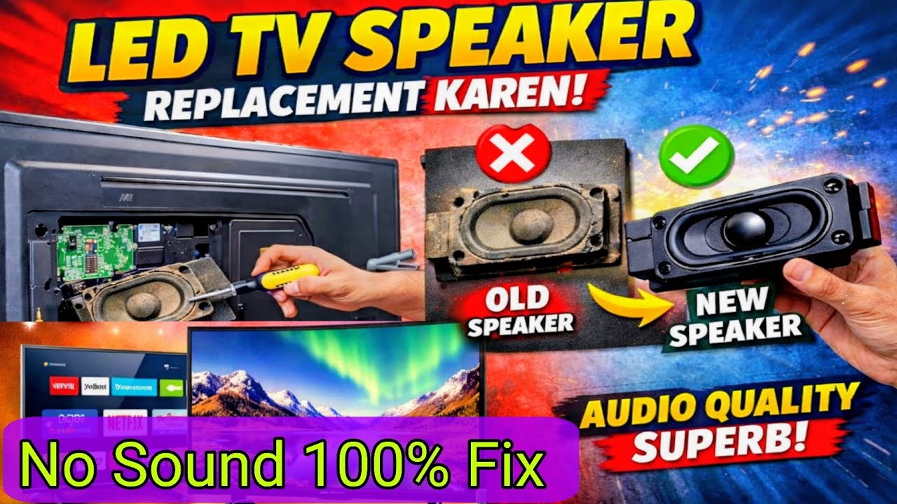 Mi LED TV Sound Speaker Replacement ✅🔊🔊 Speaker Change Kaise Kare | No Sound Problem  100% Fix👍
