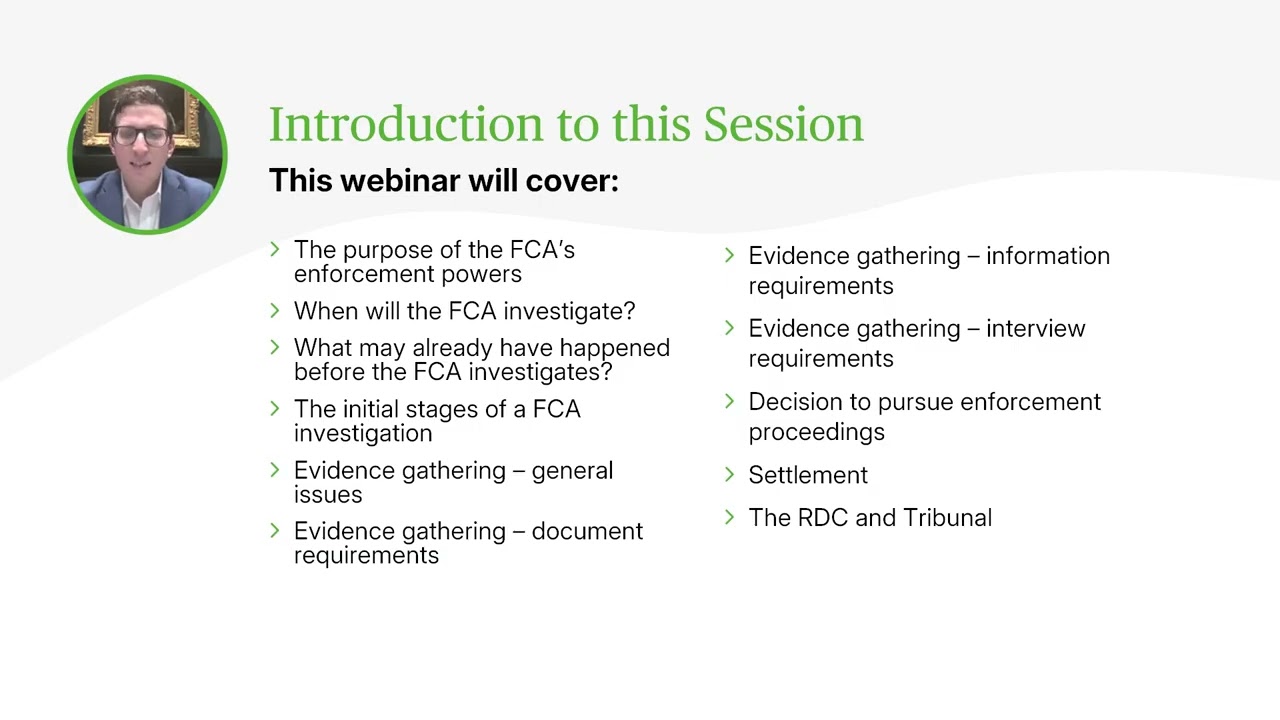Handling FCA Investigations - An Essential Introduction - Webinar