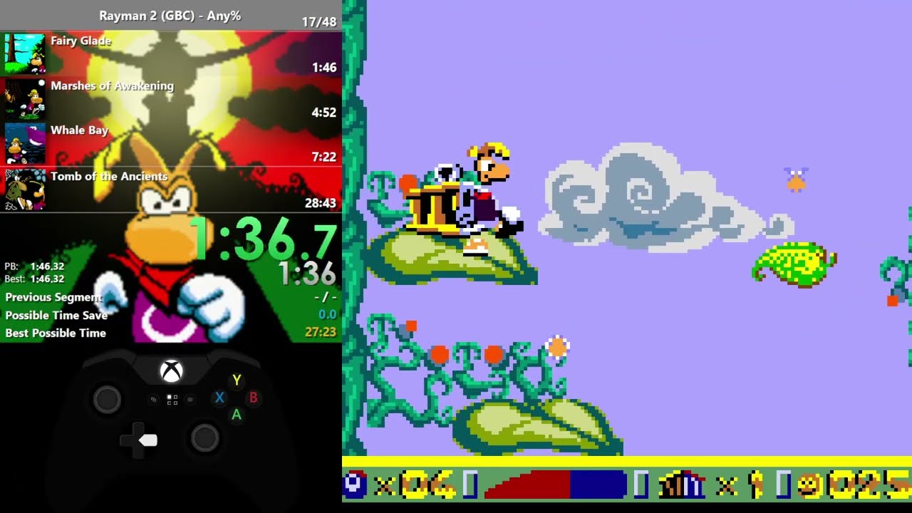 Rayman 2 GBC - Any% Speedrun in 27m52s (World Record)