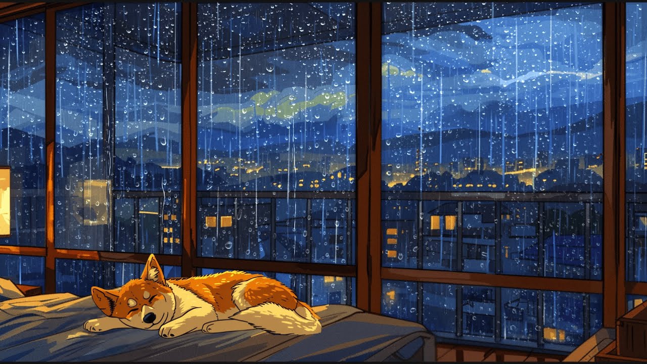 Cozy Rainy Night by the Window 🌧️ 2 Hours of Rain Sounds for Sleep & Relaxation