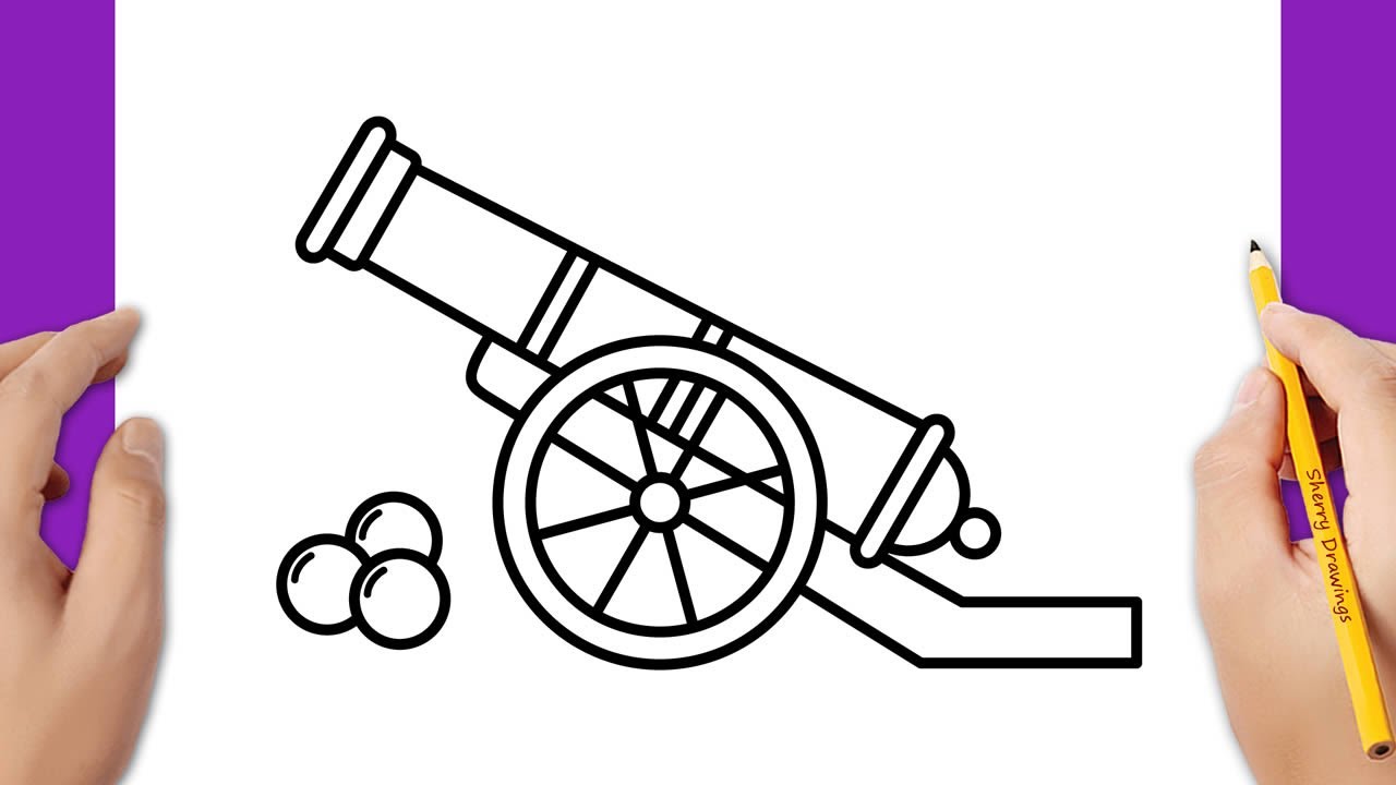 HOW TO DRAW A CANNON EASY