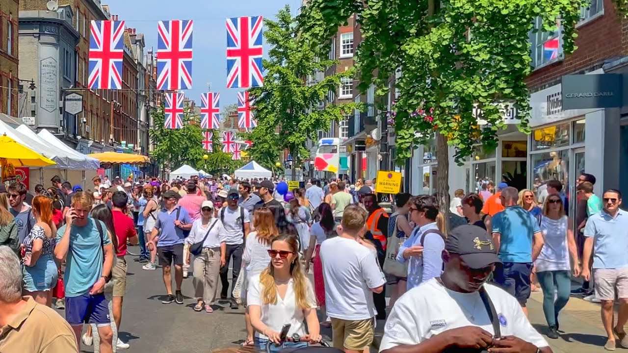 MARYLEBONE SUMMER FESTIVAL 2023 🌞 LONDON 30&deg;C HEATWAVE, Street Festival Walk Tour | 4K HDR