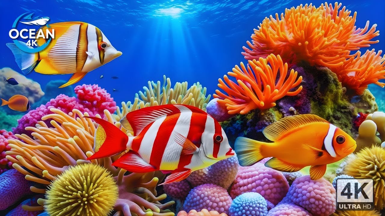 DREAM AQUARIUM 4K | Peaceful Marine Life & Coral Reef for Deep Sleep🌊